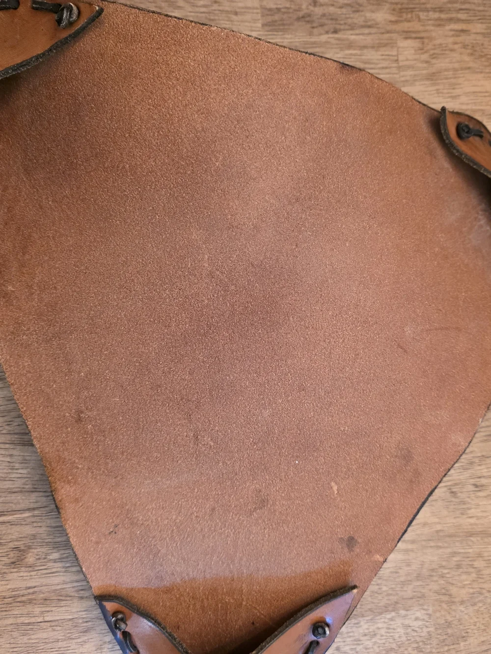 Leather  Tripod Seat - Brown Leather Seat- No Legs.  Vintage Mexican Leather